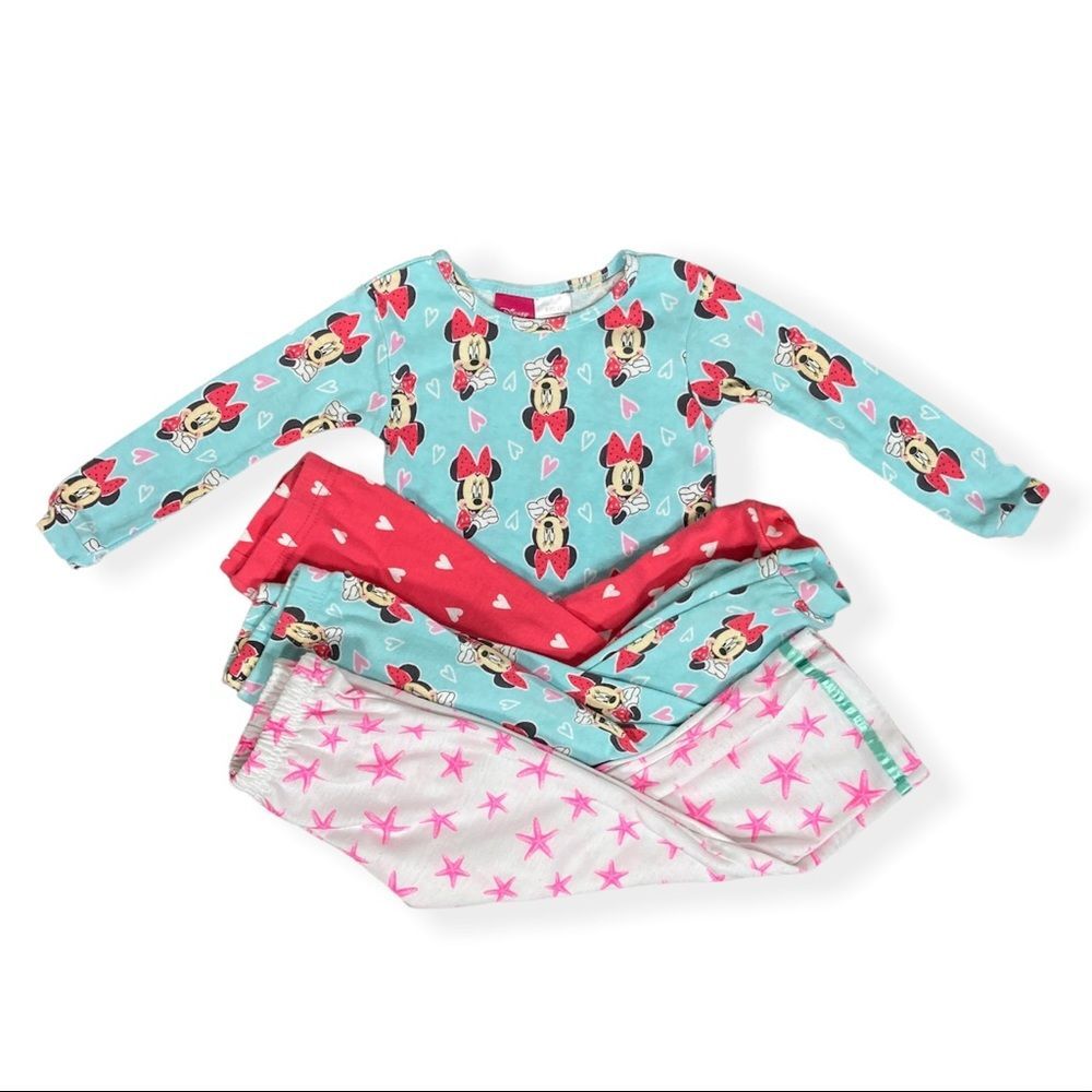 Disney Minnie Mouse Matching Set Pajama's and Additional Pajama Pants Size 3T